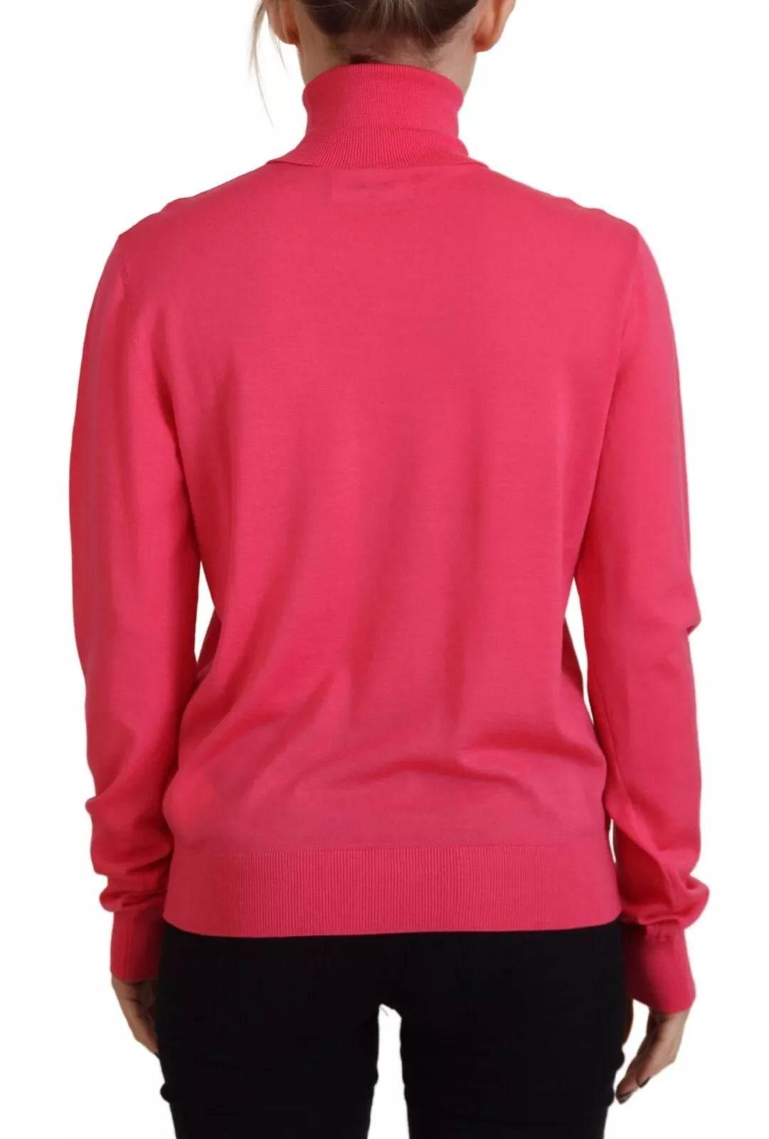Dsquared² Pink Solid Long Sleeve Turtle Neck Casual Sweater - Hilstor