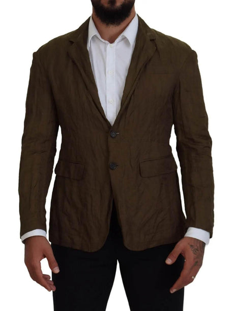 Dsquared² Green Single Breasted Men Coat Blazer Jacket - Hilstor