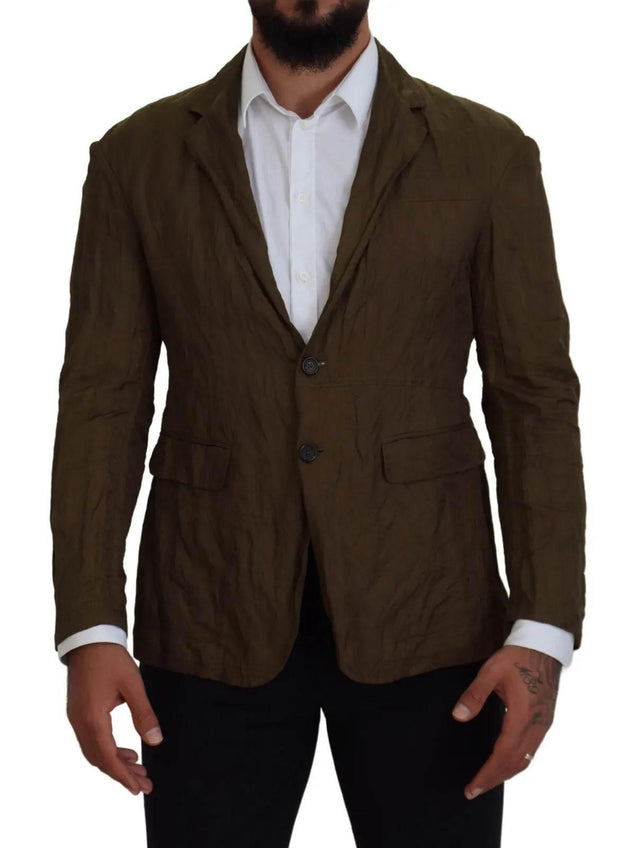 Dsquared² Green Single Breasted Men Coat Blazer Jacket - Hilstor
