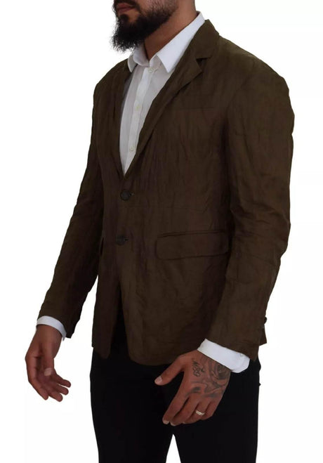 Dsquared² Green Single Breasted Men Coat Blazer Jacket - Hilstor