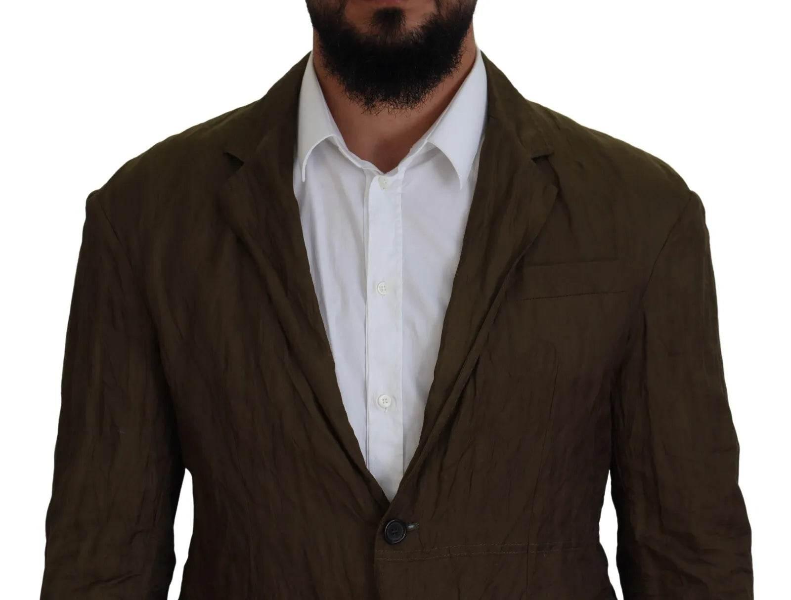 Dsquared² Green Single Breasted Men Coat Blazer Jacket - Hilstor