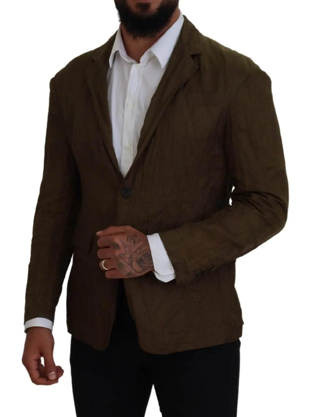 Dsquared² Green Single Breasted Men Coat Blazer Jacket - Hilstor