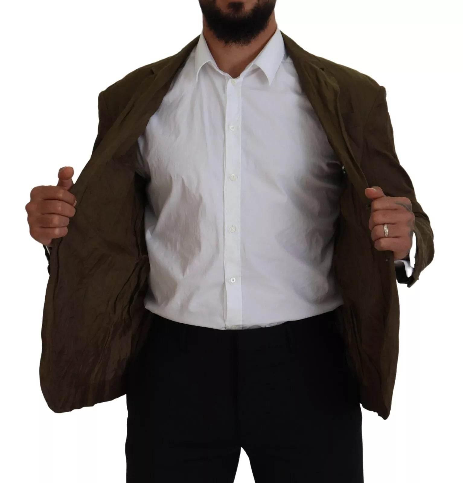 Dsquared² Green Single Breasted Men Coat Blazer Jacket - Hilstor