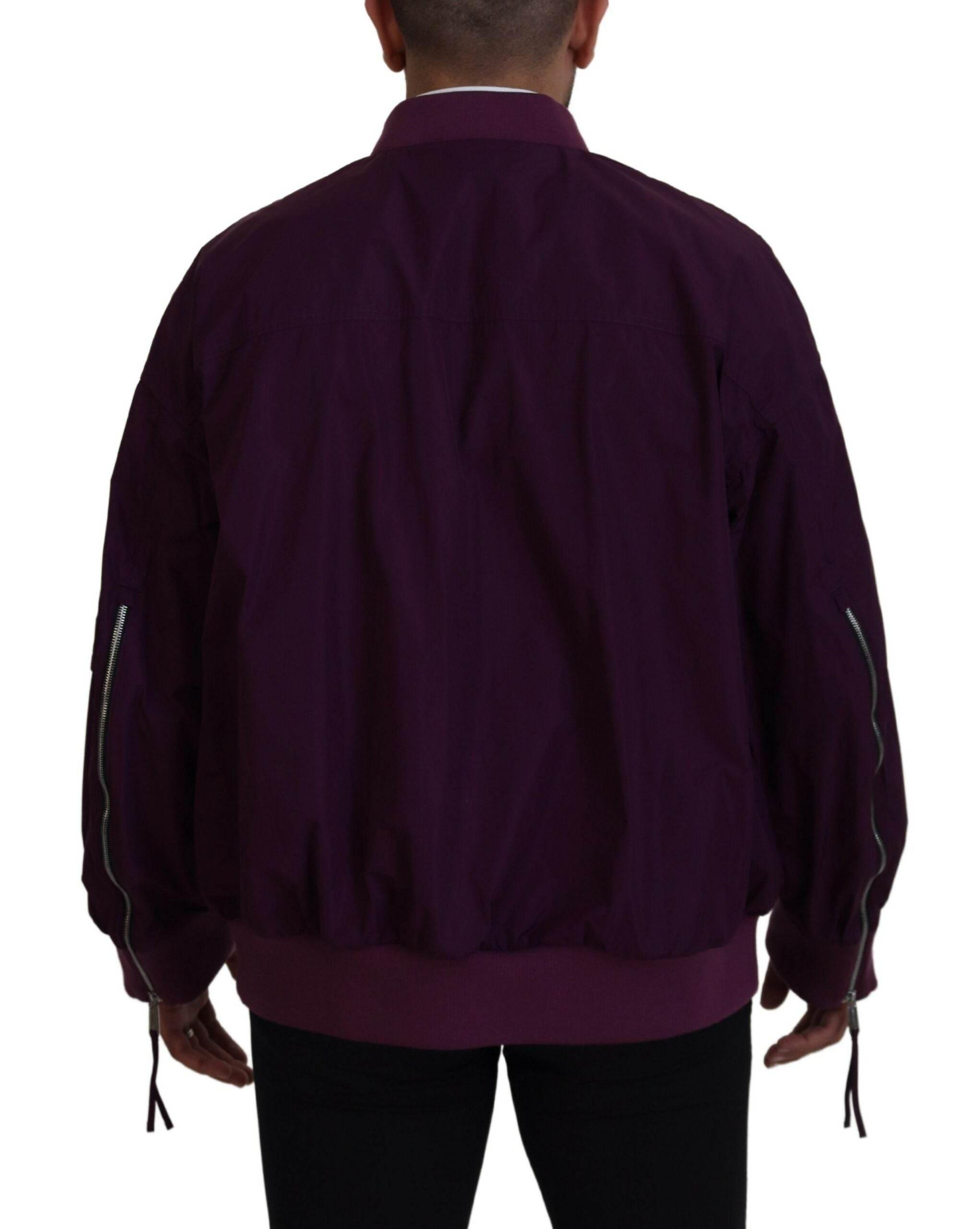 Dsquared² Purple Polyester Full Zipper Bomber Jacket - Hilstor