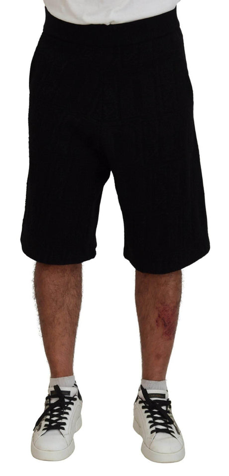 Dsquared² Black Solid Pull On Men Casual Bermuda Shorts - Hilstor