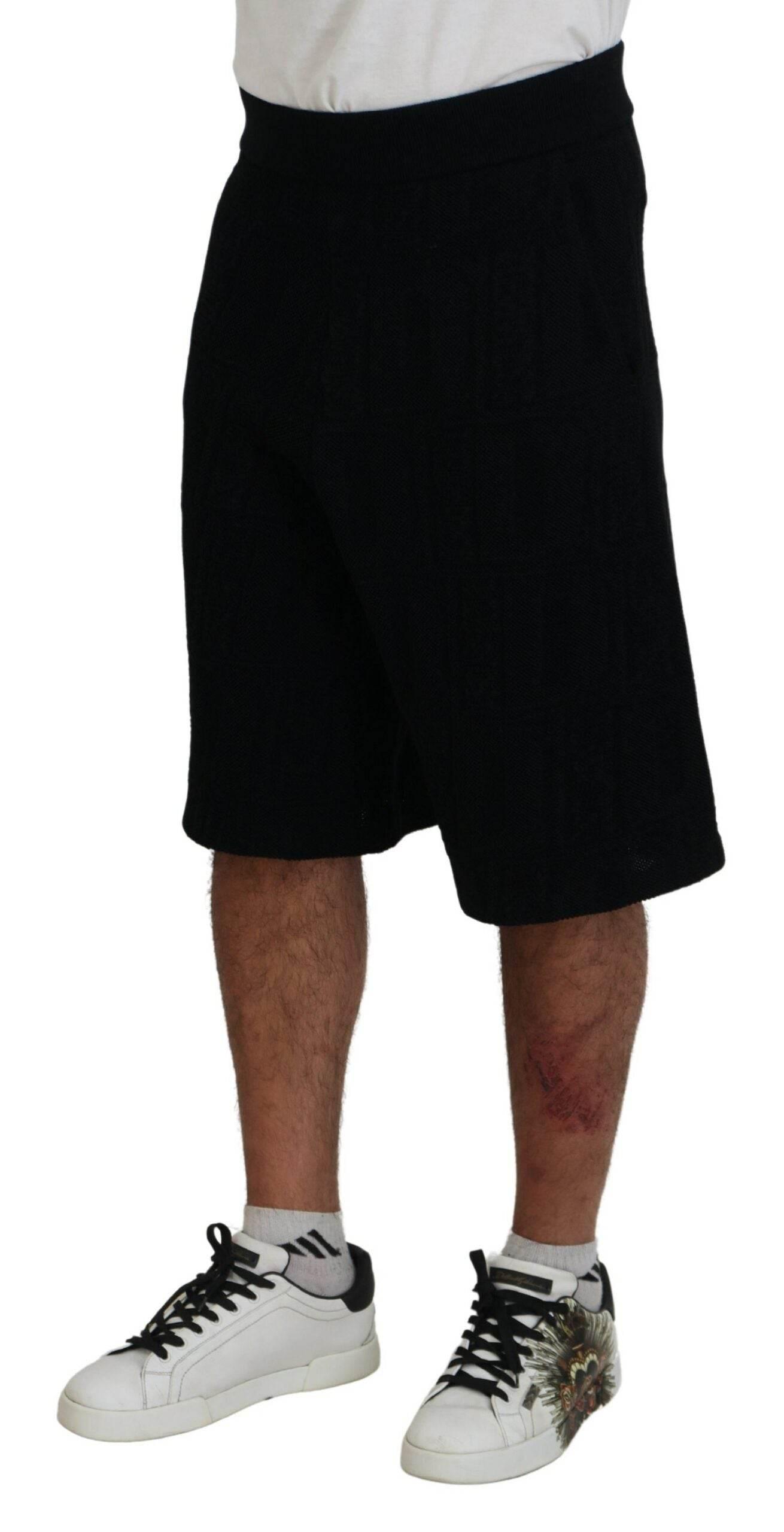 Dsquared² Black Solid Pull On Men Casual Bermuda Shorts - Hilstor