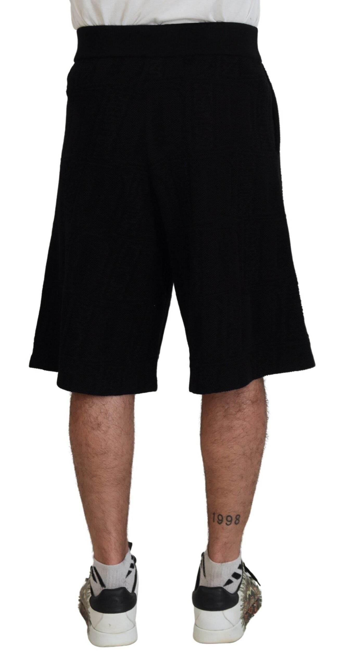 Dsquared² Black Solid Pull On Men Casual Bermuda Shorts - Hilstor