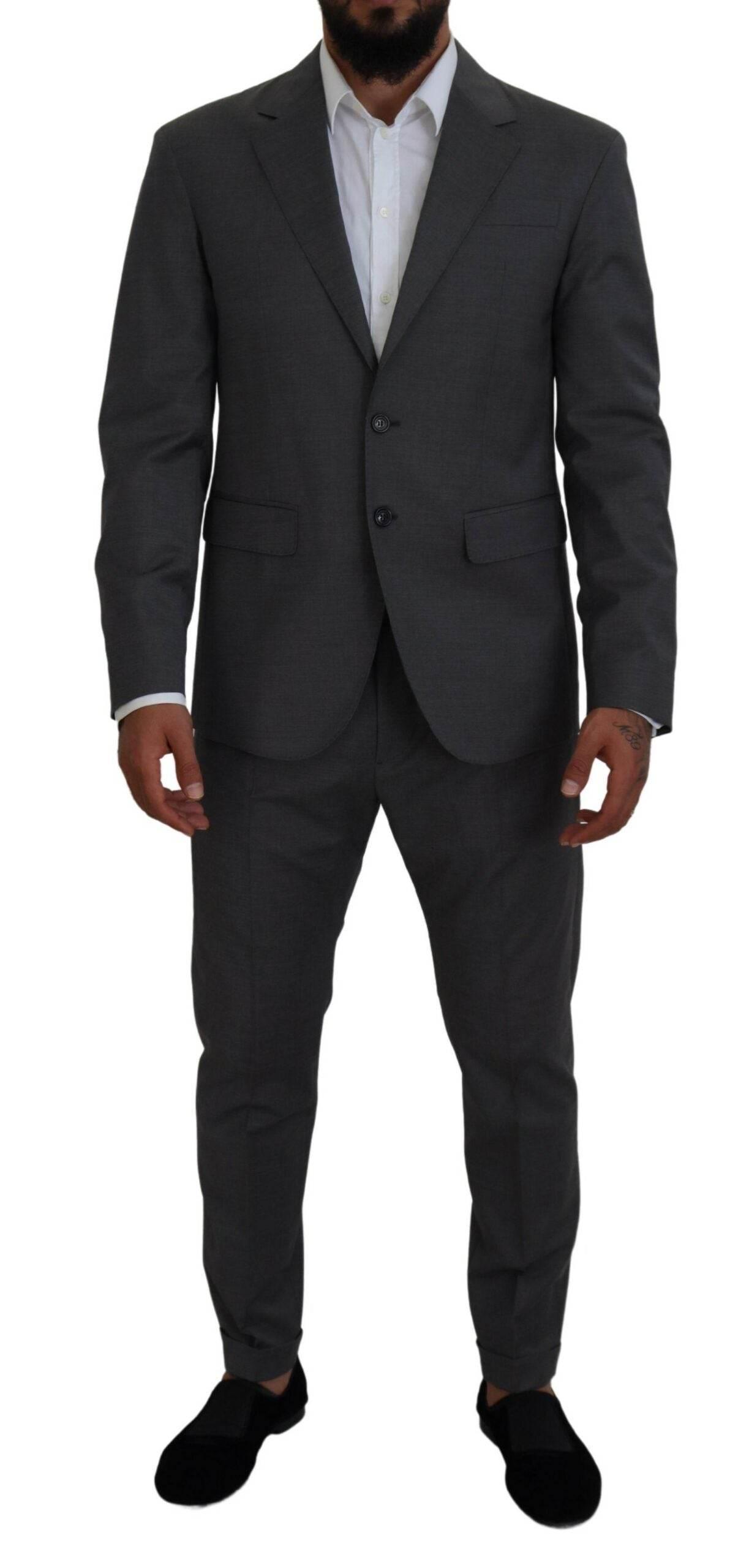 Dsquared² Gray Wool Single Breasted 2 Piece CIPRO Suit - Hilstor