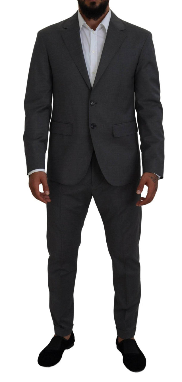 Dsquared² Gray Wool Single Breasted 2 Piece CIPRO Suit - Hilstor