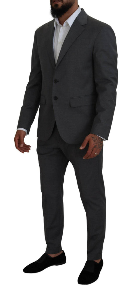 Dsquared² Gray Wool Single Breasted 2 Piece CIPRO Suit - Hilstor