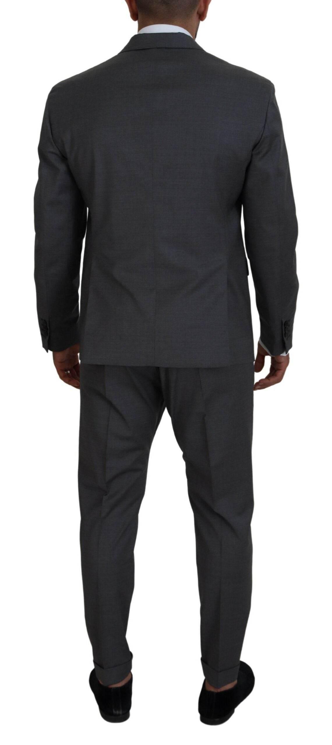 Dsquared² Gray Wool Single Breasted 2 Piece CIPRO Suit - Hilstor