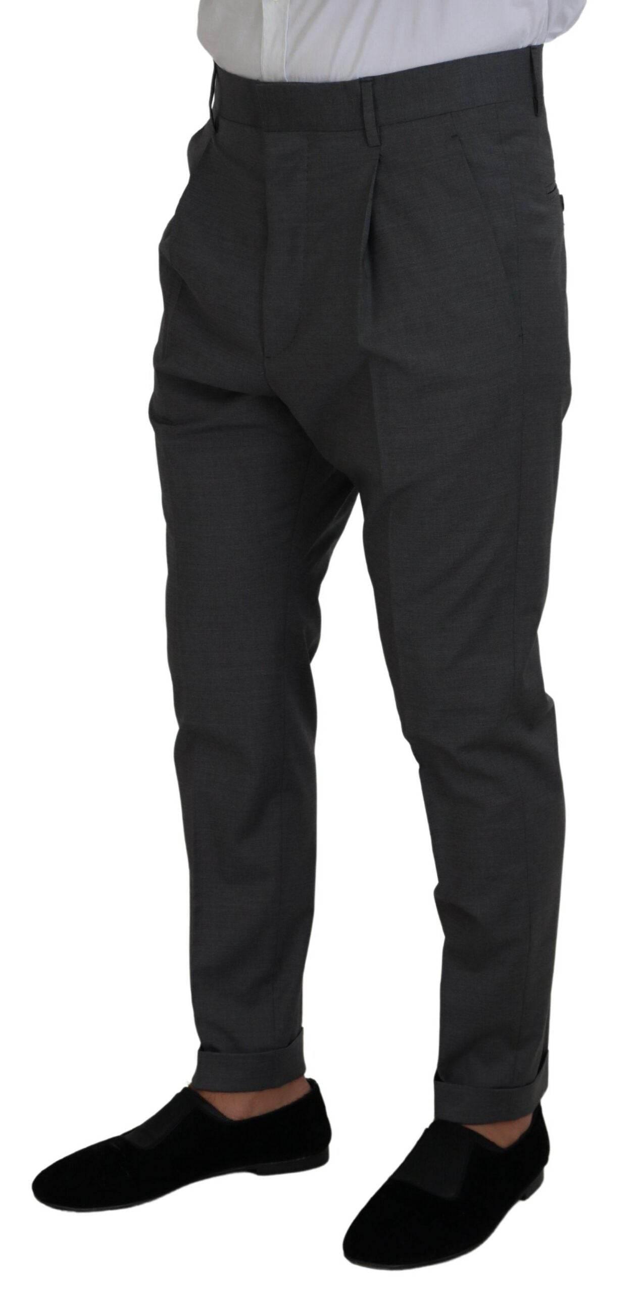 Dsquared² Gray Wool Single Breasted 2 Piece CIPRO Suit - Hilstor