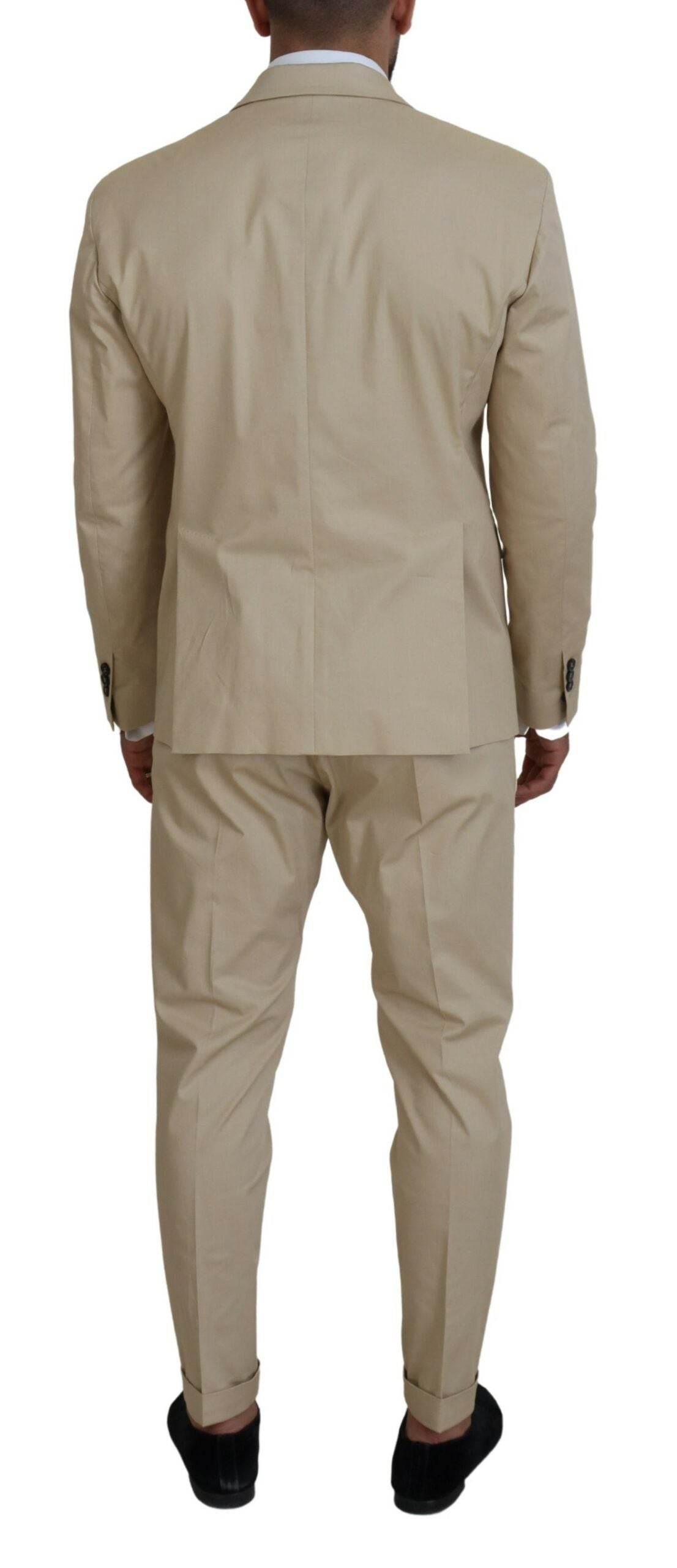 Dsquared² Beige Cotton Single Breasted 2 Piece CIPRO Suit - Hilstor