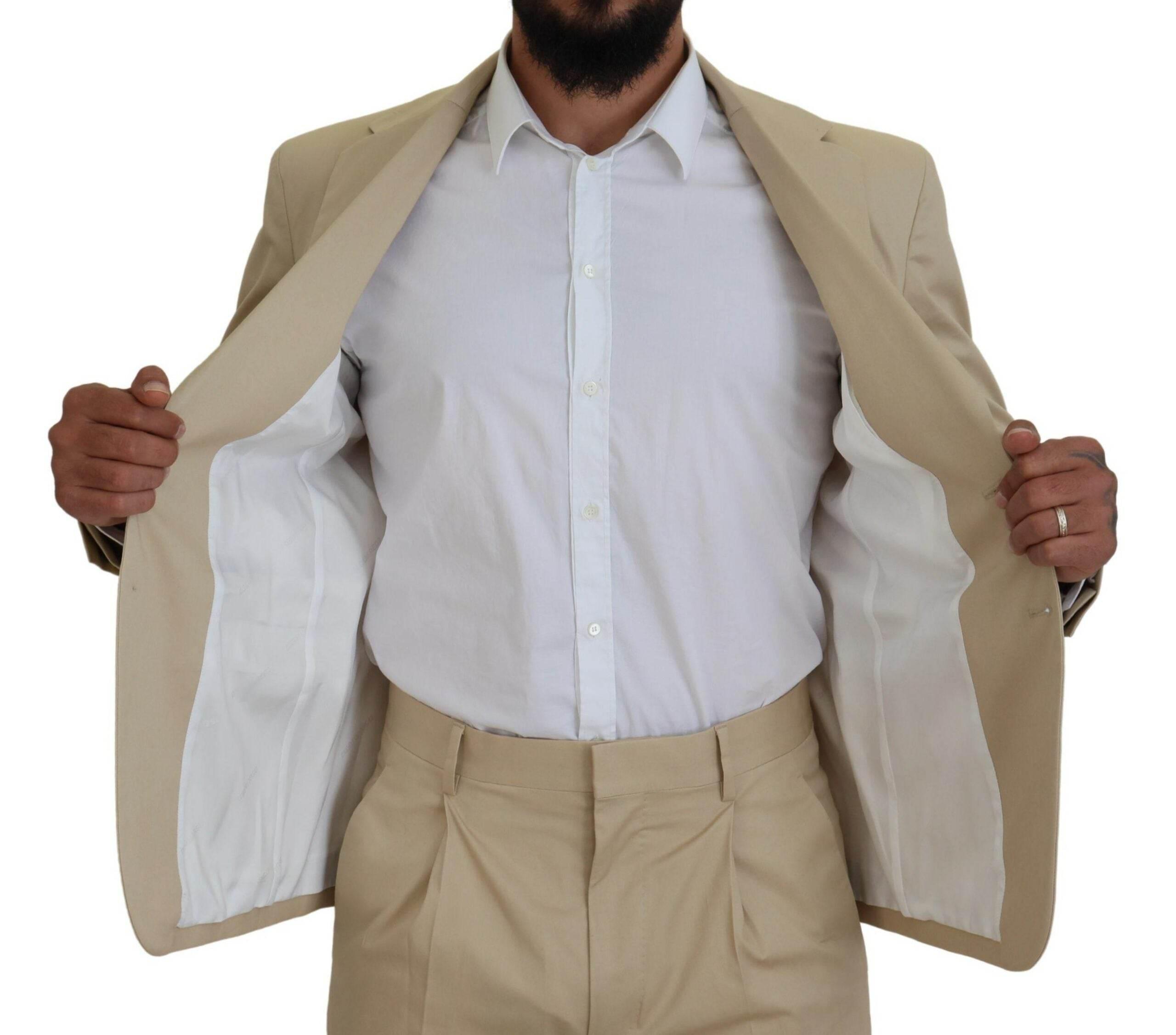 Dsquared² Beige Cotton Single Breasted 2 Piece CIPRO Suit - Hilstor