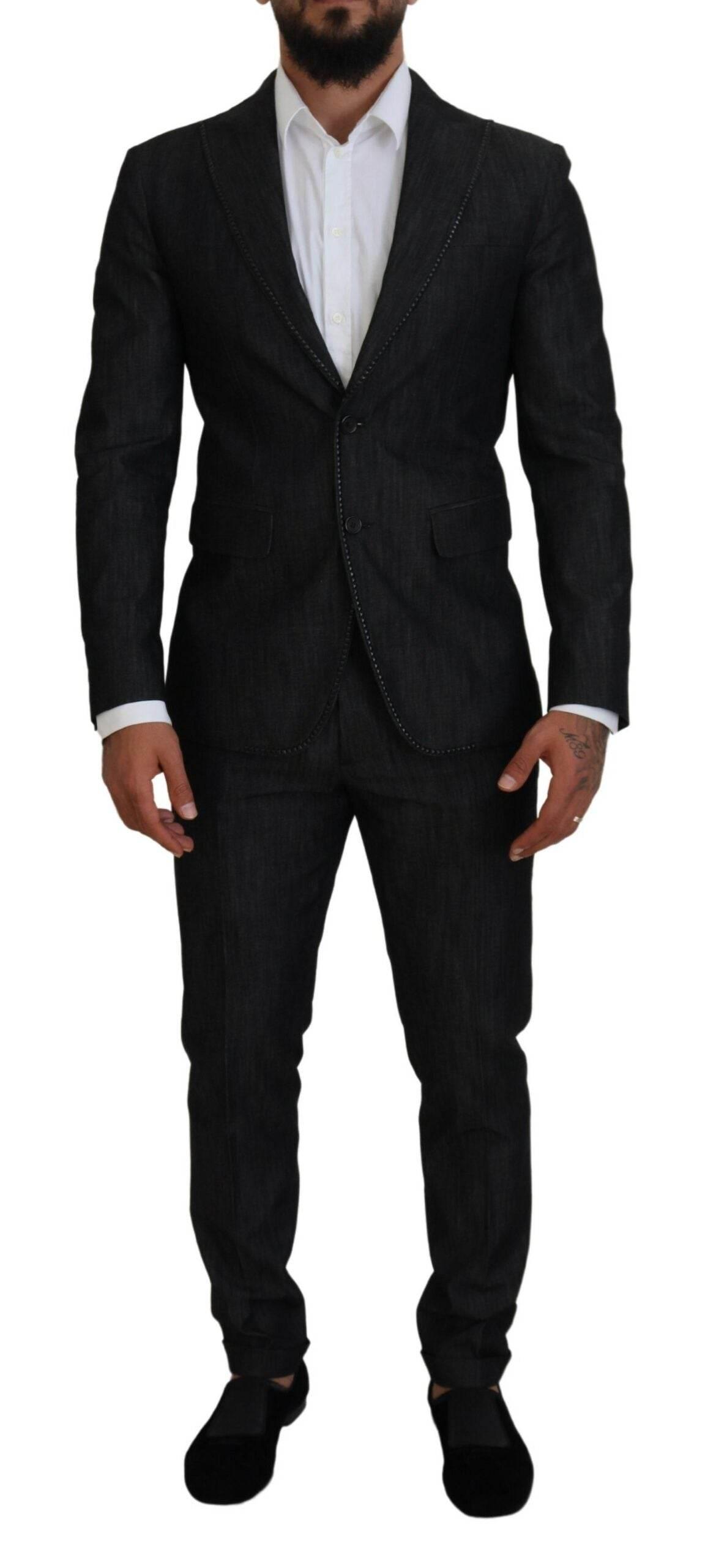 Dsquared² Black Cotton Single Breasted 2 Piece MIAMI Suit - Hilstor