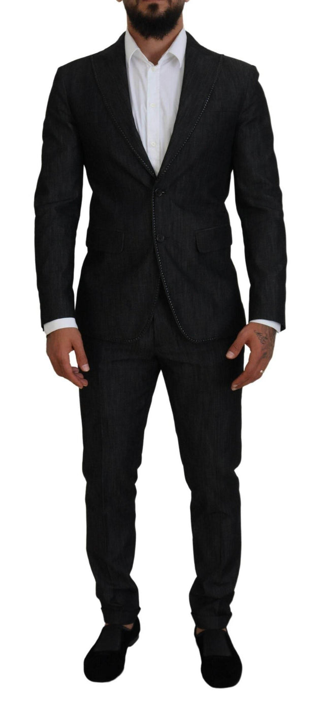 Dsquared² Black Cotton Single Breasted 2 Piece MIAMI Suit - Hilstor