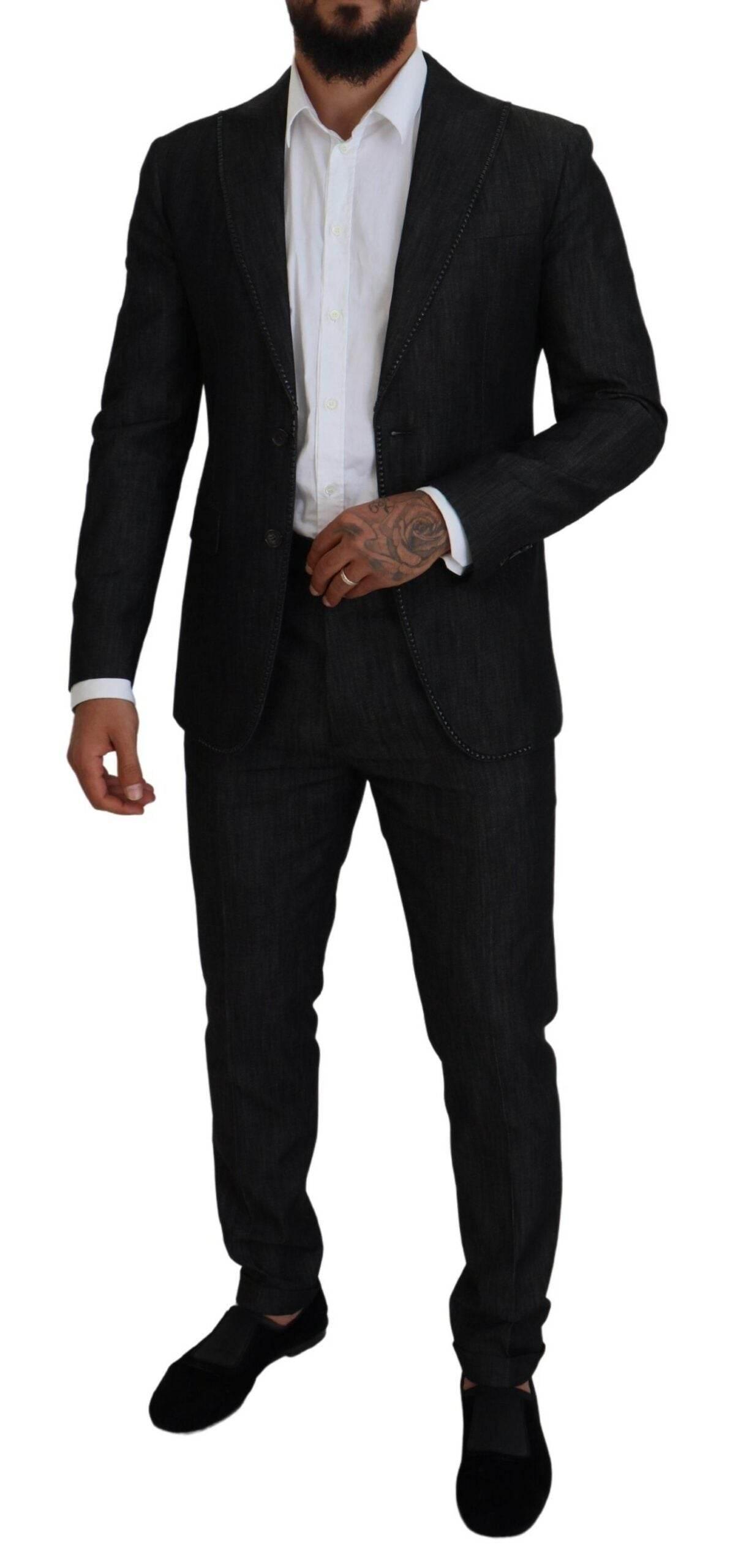 Dsquared² Black Cotton Single Breasted 2 Piece MIAMI Suit - Hilstor