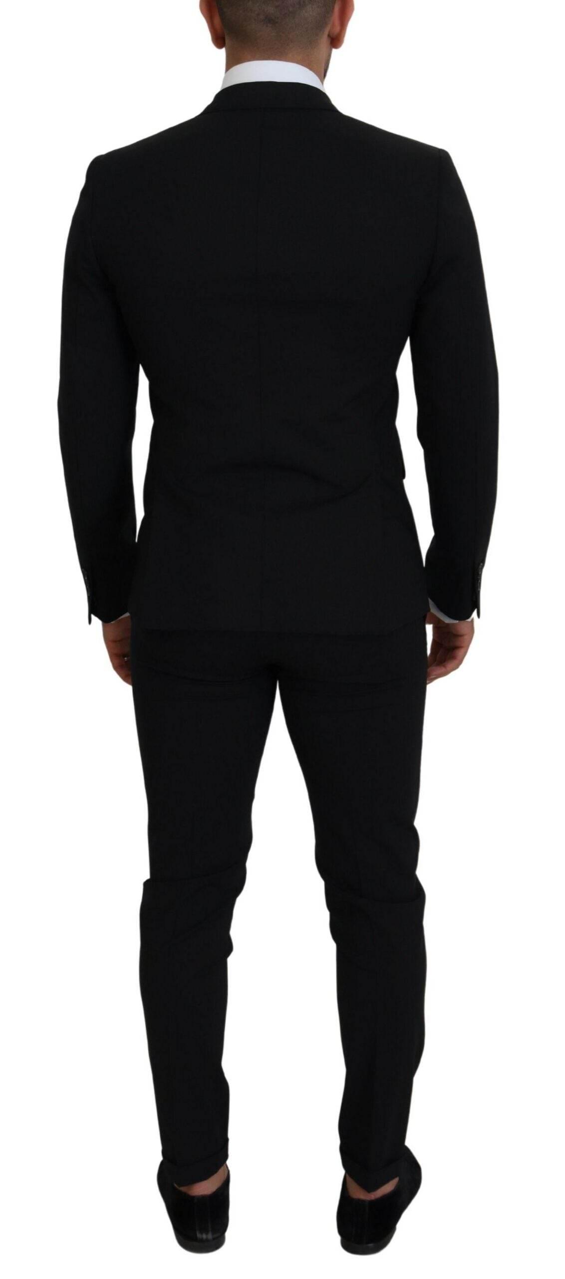 Dsquared² Black Wool Single Breasted 2 Piece LONDON Suit - Hilstor
