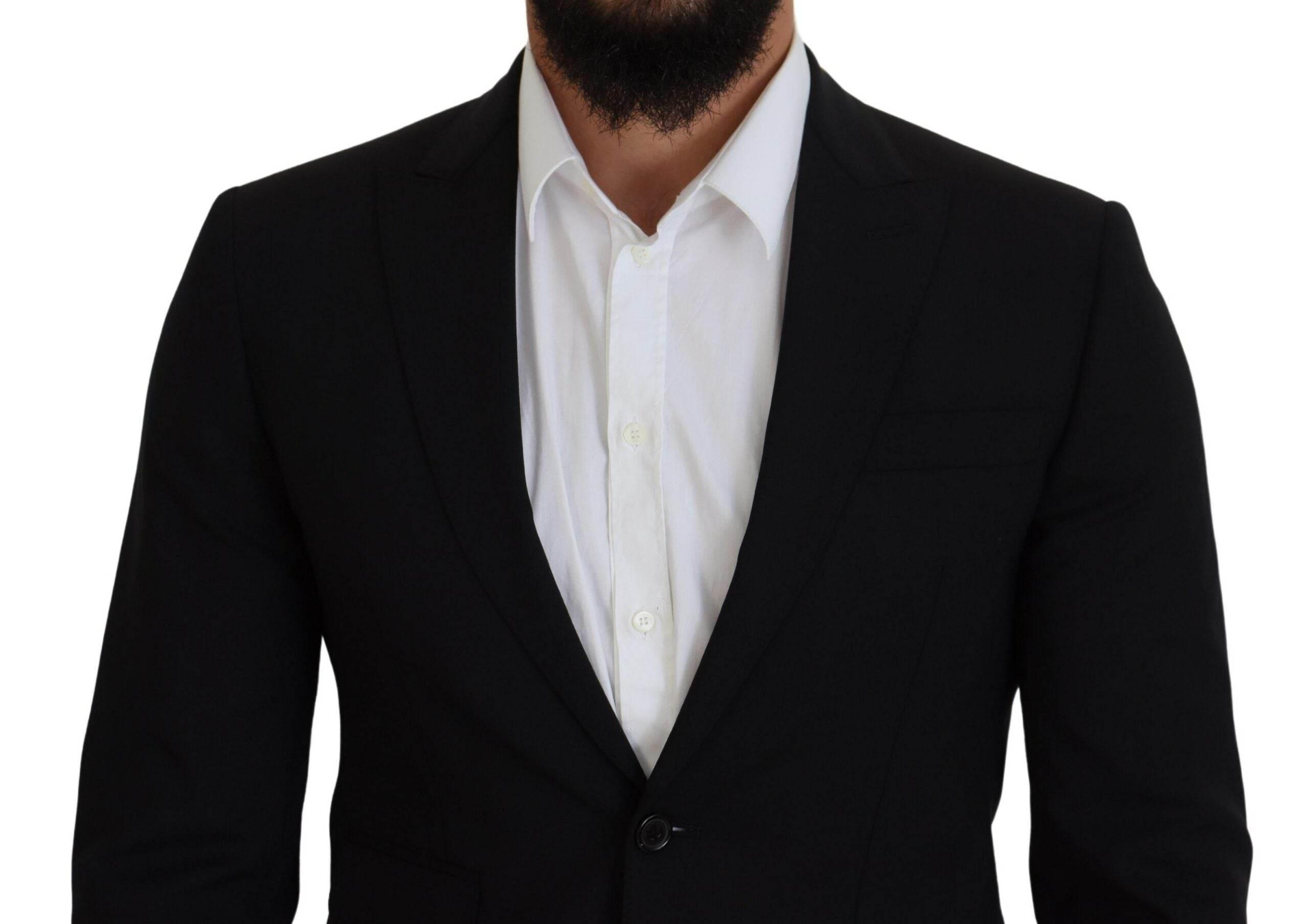 Dsquared² Black Wool Single Breasted 2 Piece LONDON Suit - Hilstor