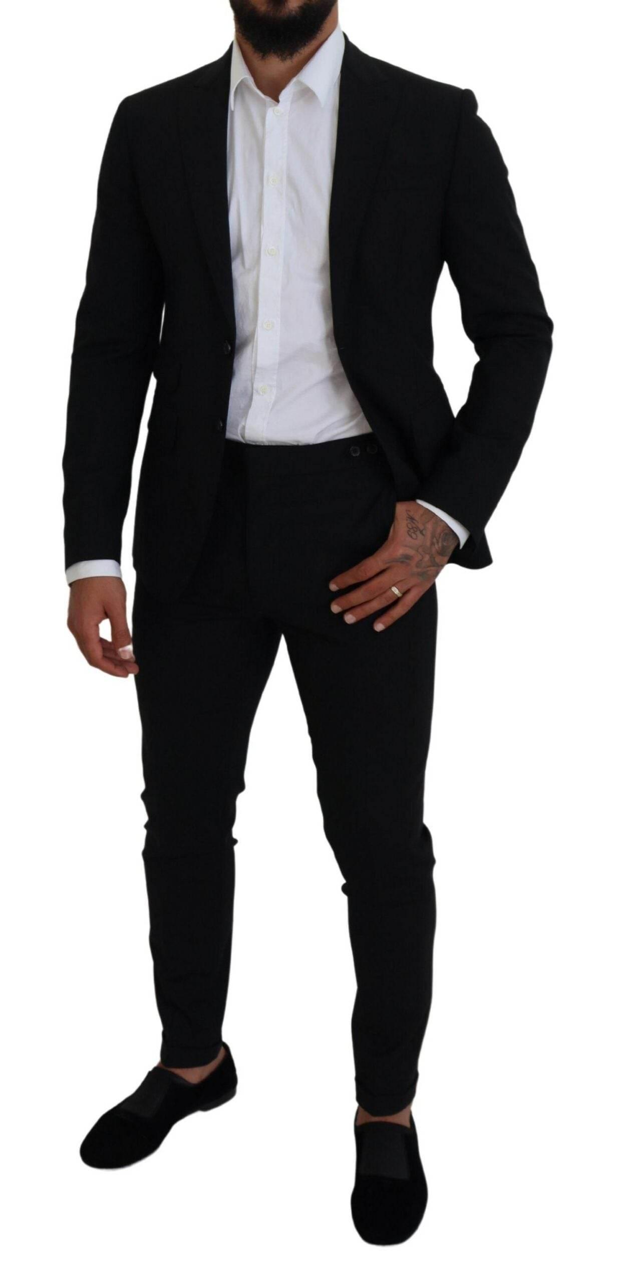 Dsquared² Black Wool Single Breasted 2 Piece LONDON Suit - Hilstor