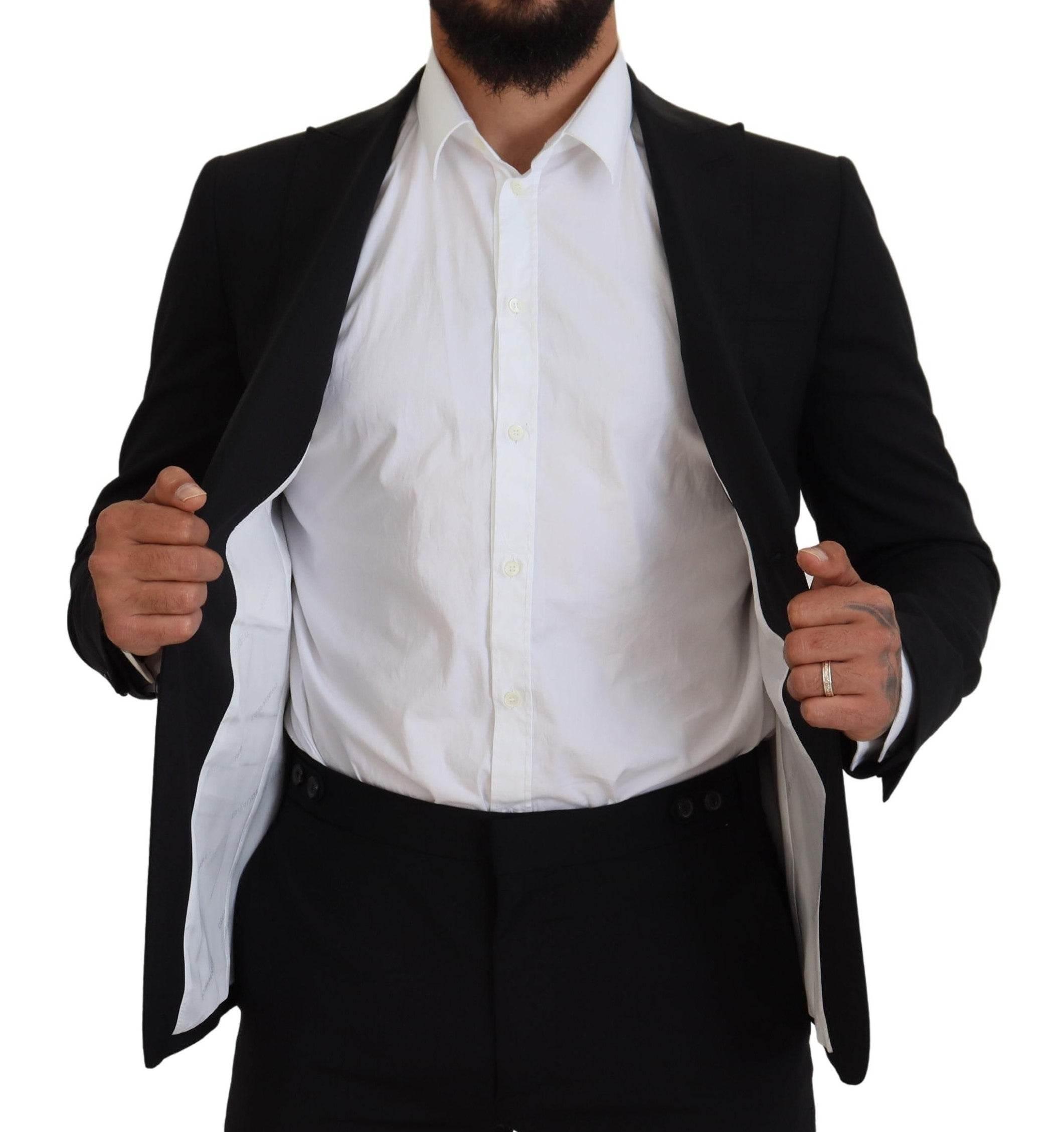 Dsquared² Black Wool Single Breasted 2 Piece LONDON Suit - Hilstor