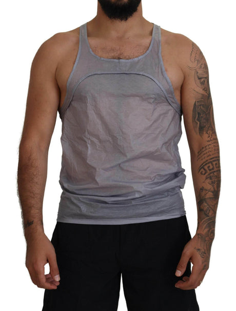 Dsquared² Light Gray Cotton Sleeveless Tank Men Top T-shirt - Hilstor