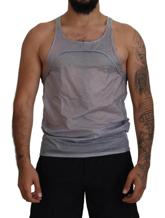 Dsquared² Light Gray Cotton Sleeveless Tank Men Top T-shirt - Hilstor