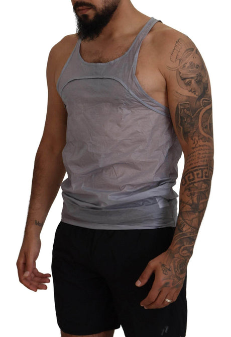 Dsquared² Light Gray Cotton Sleeveless Tank Men Top T-shirt - Hilstor