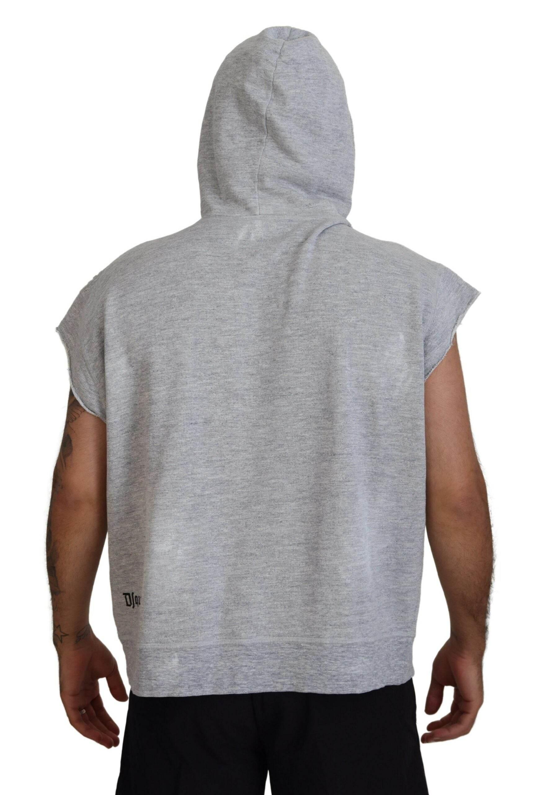 Dsquared² Light Gray Cotton Short Sleeves Hooded T-shirt - Hilstor