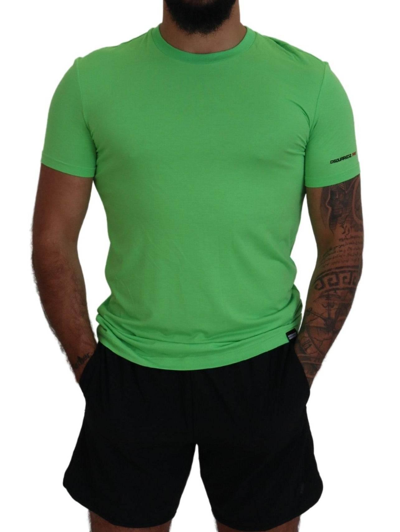 Dsquared² Green Modal Short Sleeves Crewneck T-shirt - Hilstor