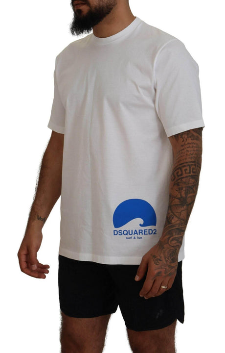 Dsquared² White Cotton Short Sleeves Crewneck T-shirt - Hilstor