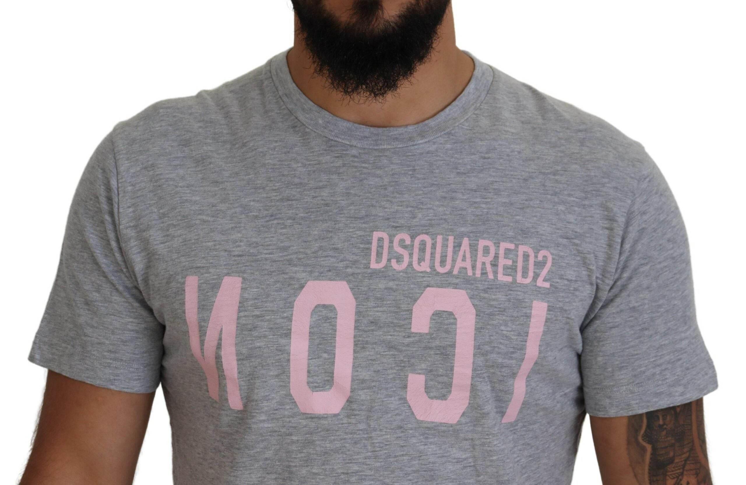 Dsquared² Gray Logo Cotton Short Sleeves Crewneck T-shirt - Hilstor