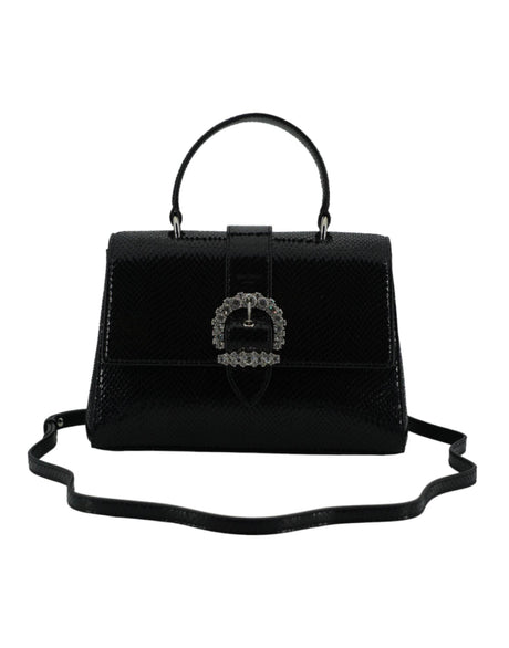 Jimmy Choo Black Leather Top Handle Shoulder Bag - Hilstor