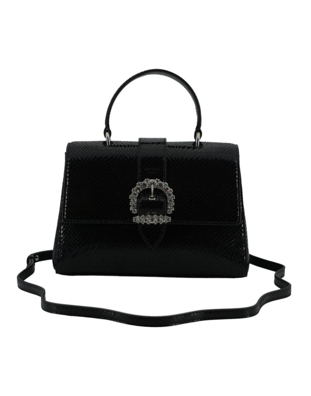 Jimmy Choo Black Leather Top Handle Shoulder Bag - Hilstor