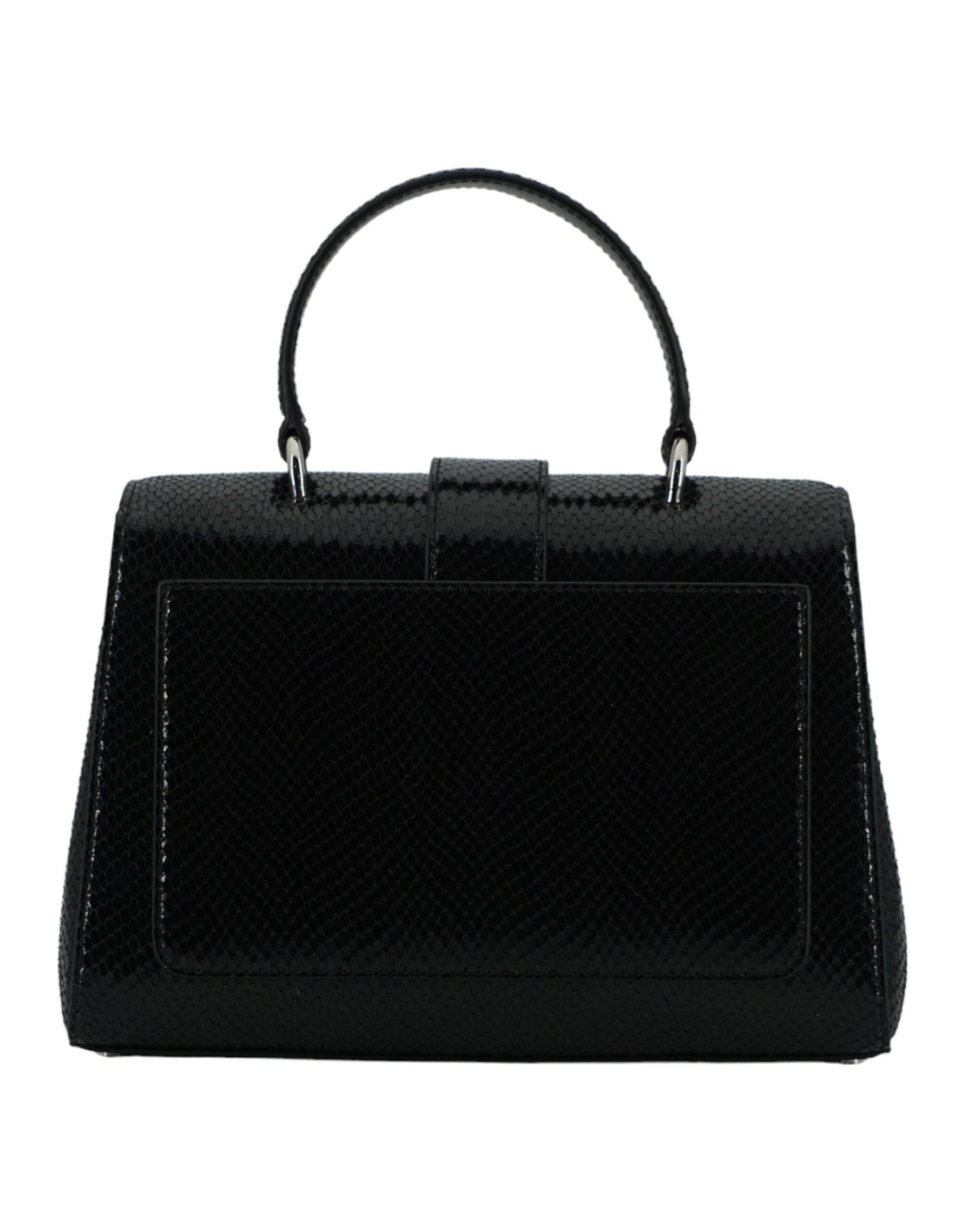 Jimmy Choo Black Leather Top Handle Shoulder Bag - Hilstor