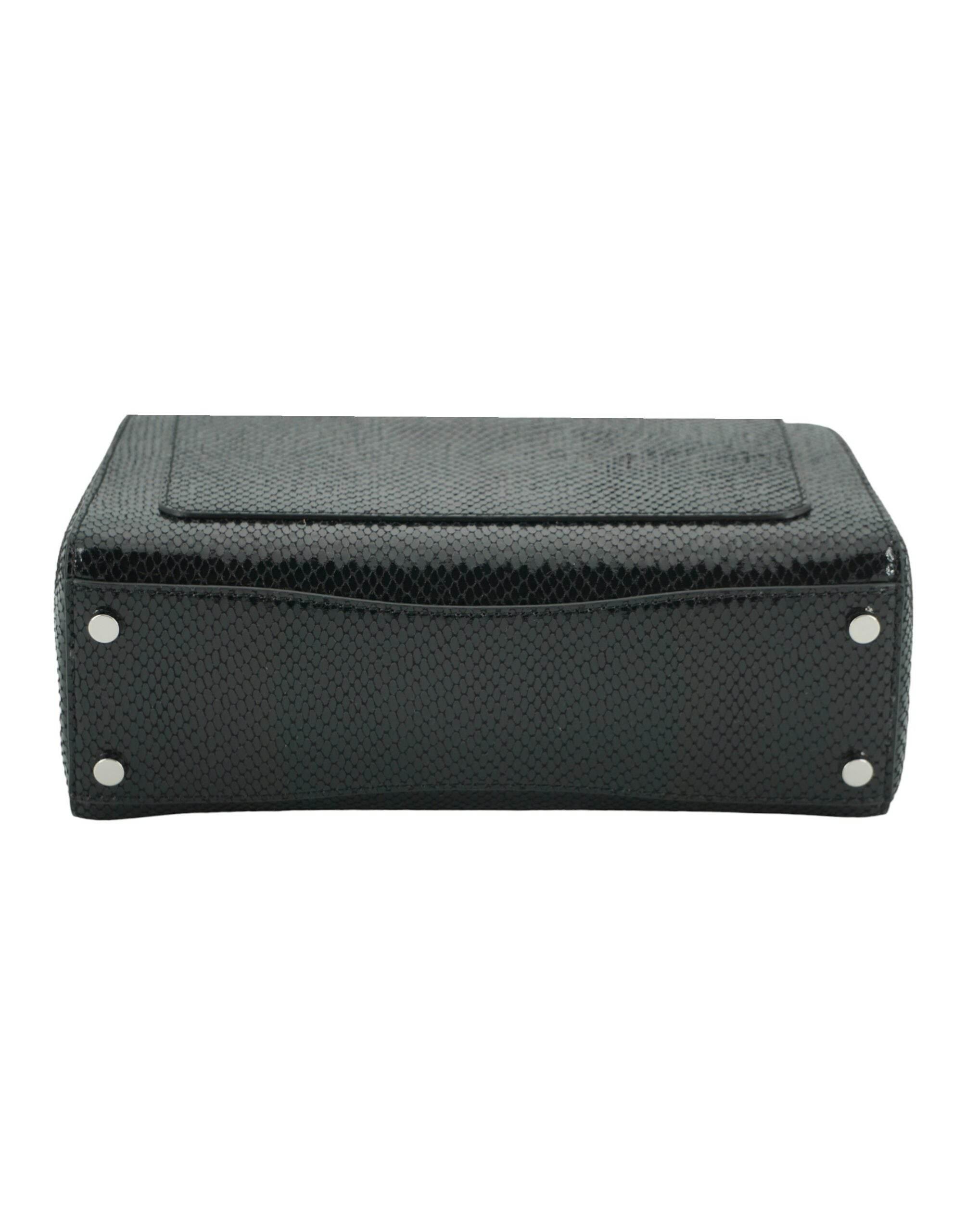 Jimmy Choo Black Leather Top Handle Shoulder Bag - Hilstor