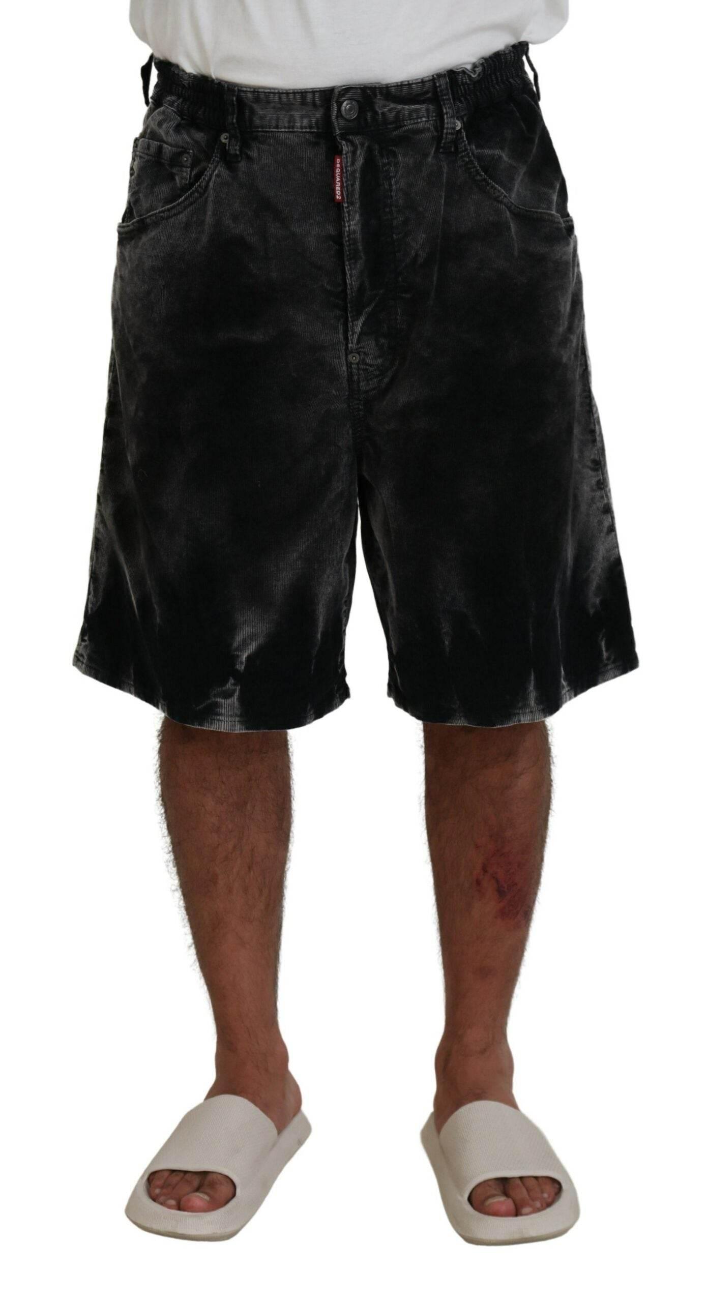 Dsquared² Gray Cotton Corduroy Bermuda Shorts - Hilstor