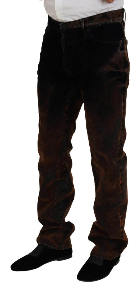 Dsquared² Brown Washed Cotton Straight Fit Casual Denim Jeans - Hilstor