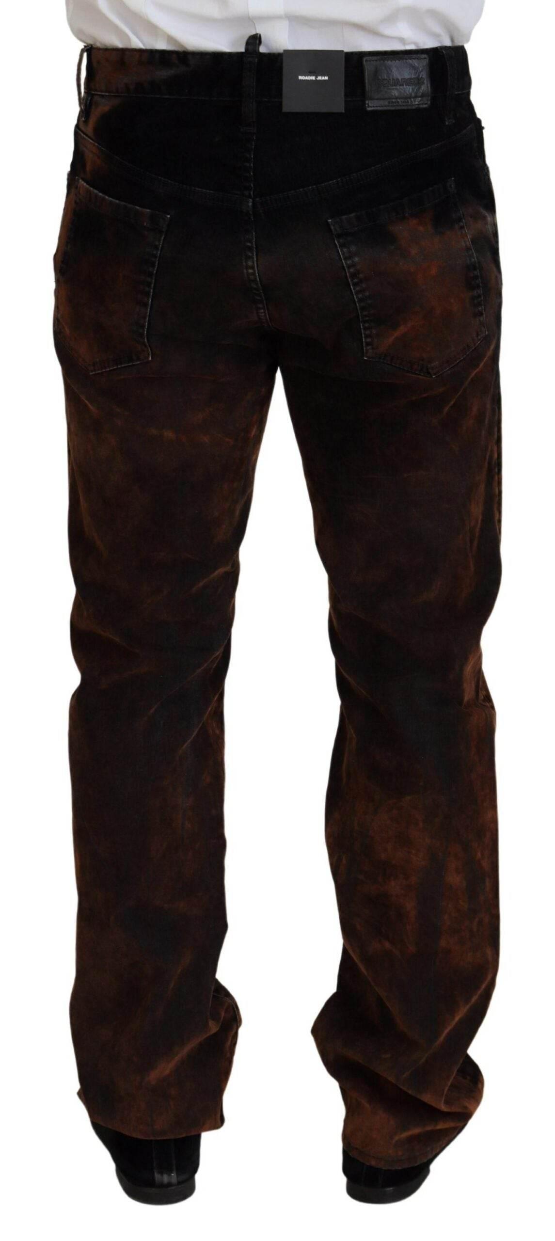 Dsquared² Brown Washed Cotton Straight Fit Casual Denim Jeans - Hilstor