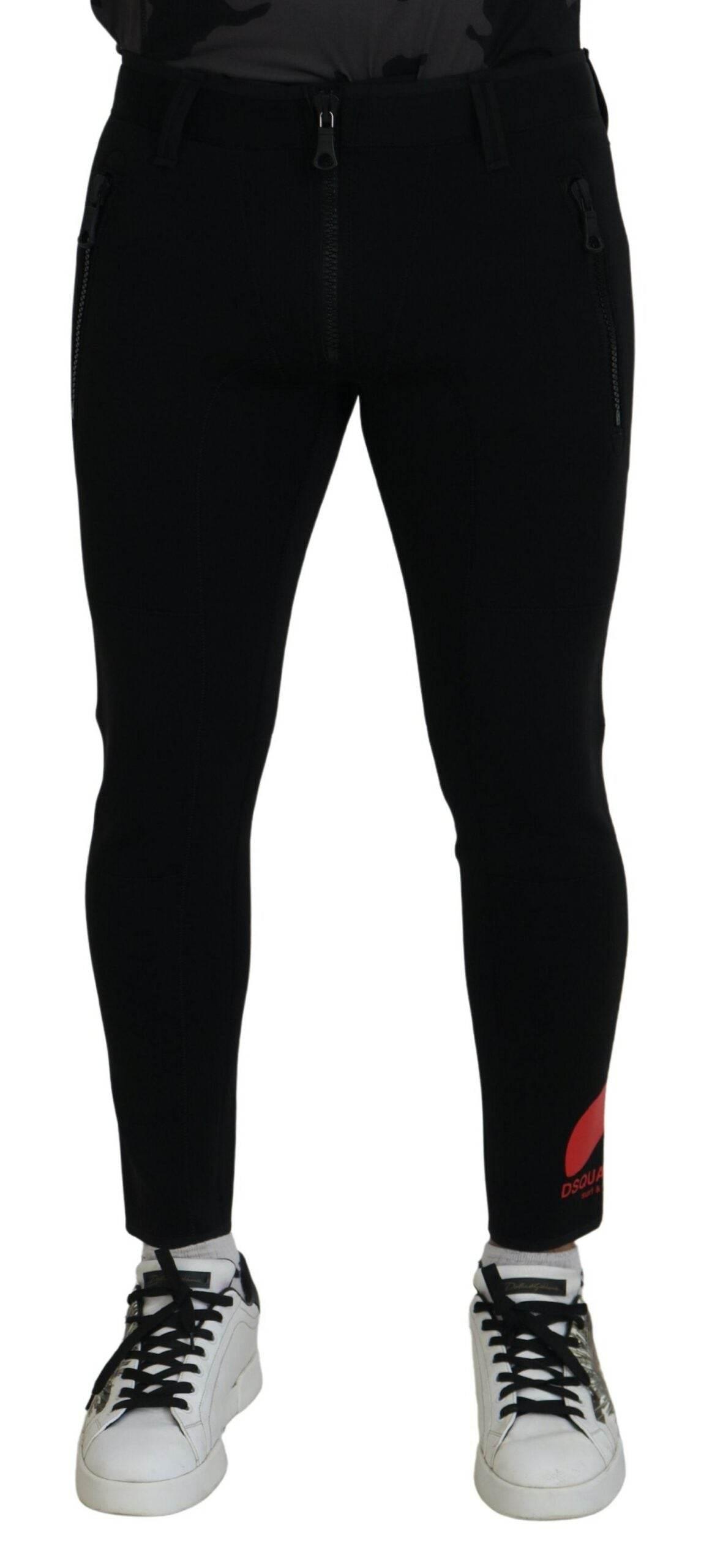 Dsquared² Back Polyamide Slim Fit Logo Print Pants - Hilstor