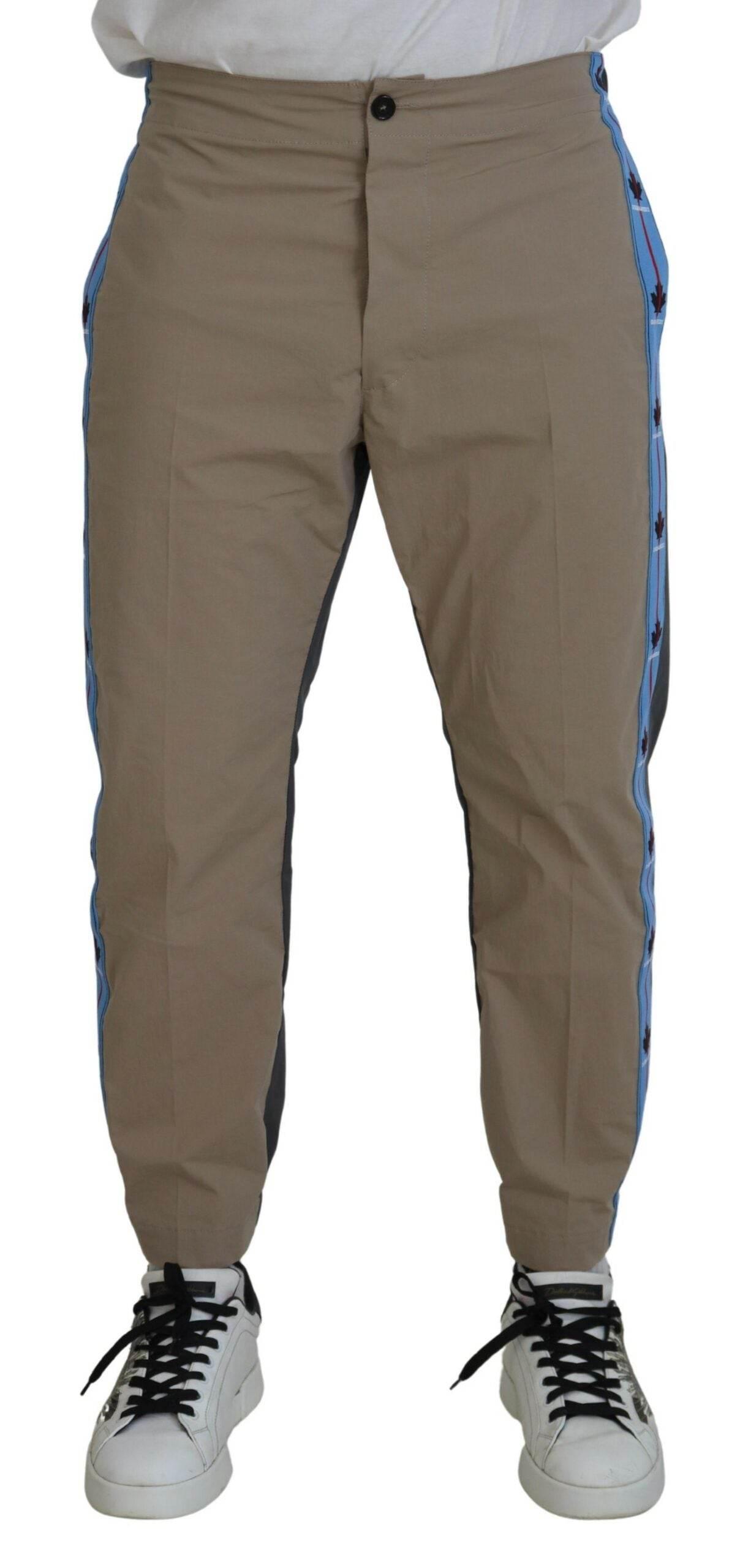 Dsquared² Cotton Brown Gray Two Tone Men Casual Pants - Hilstor