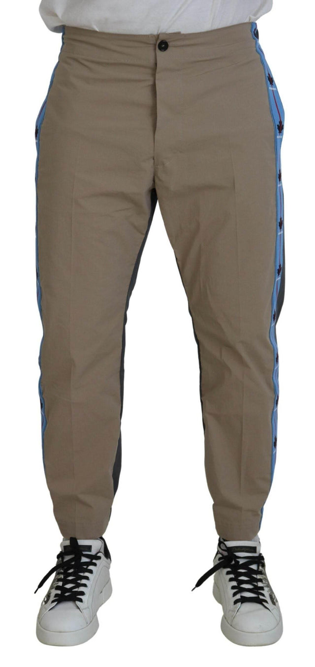 Dsquared² Cotton Brown Gray Two Tone Men Casual Pants - Hilstor
