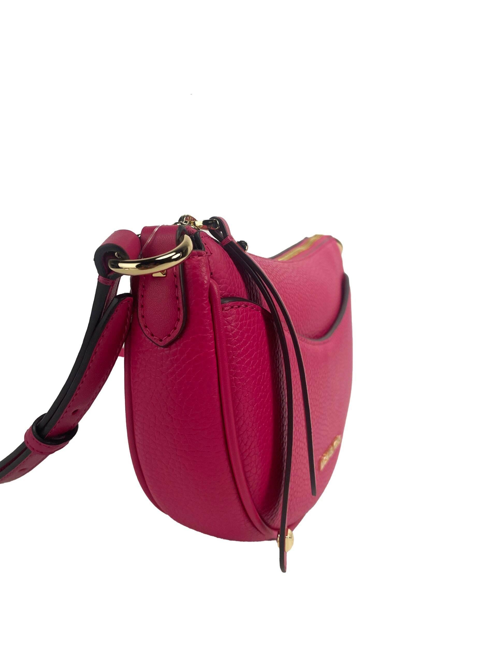 Michael Kors Dover Small Pink Half Moon Crossbody Bag Purse - Hilstor