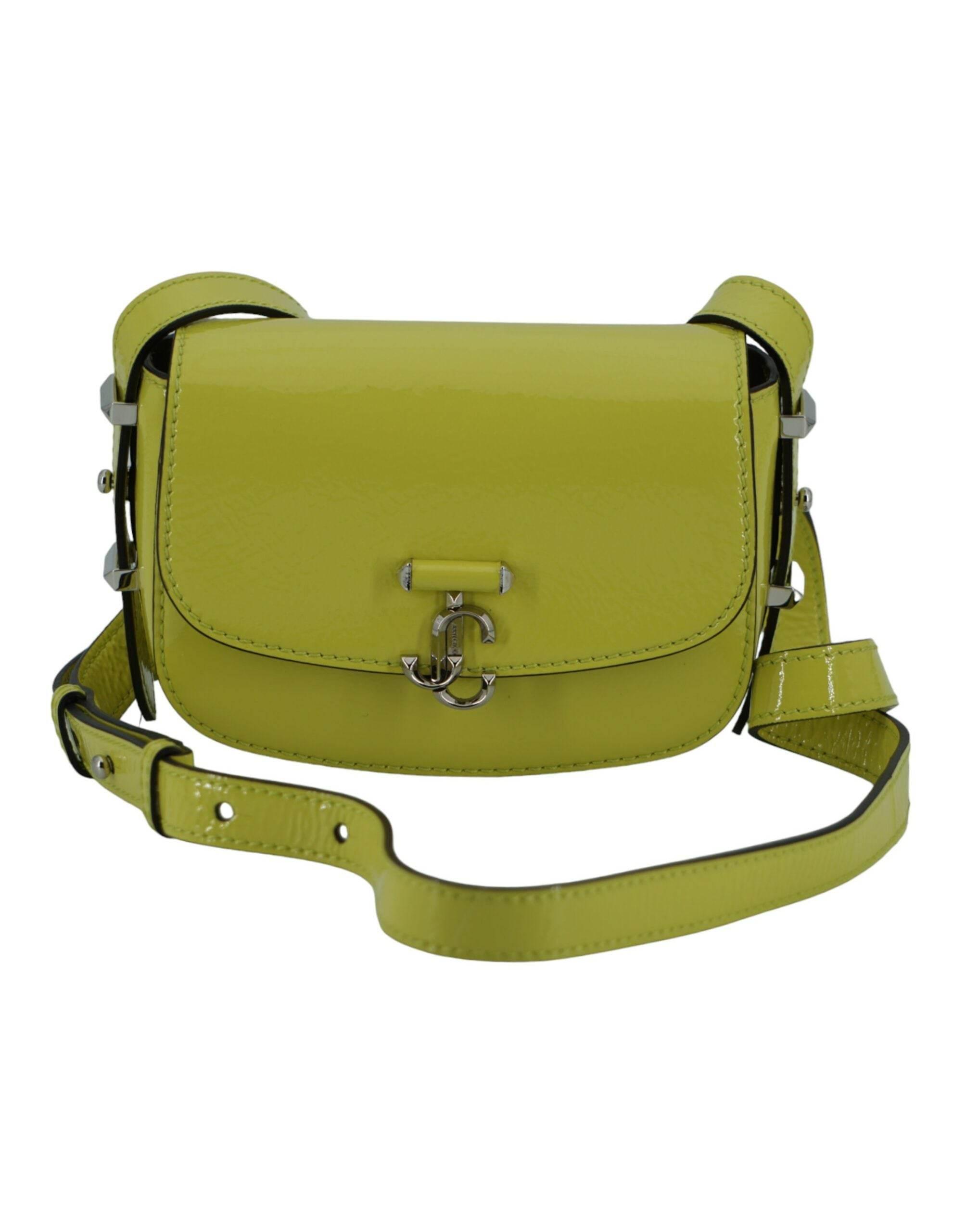 Jimmy Choo Lime Yellow Leather Small Shoulder Bag - Hilstor