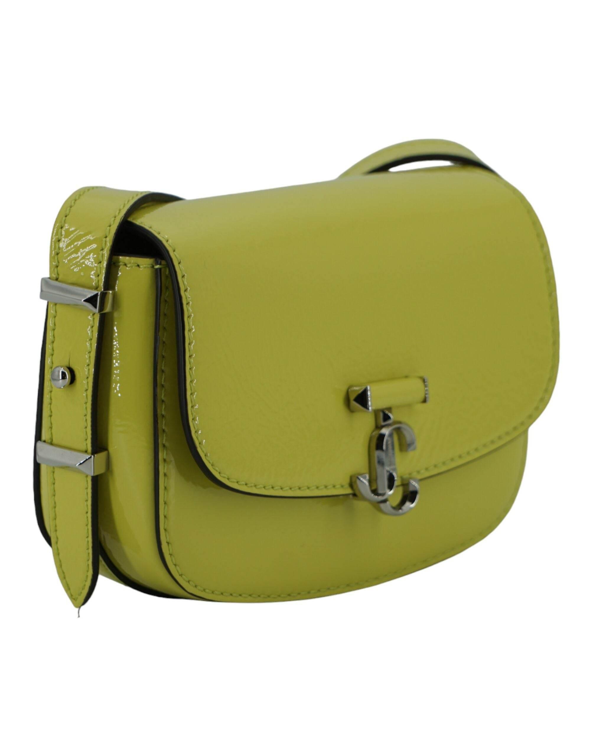 Jimmy Choo Lime Yellow Leather Small Shoulder Bag - Hilstor