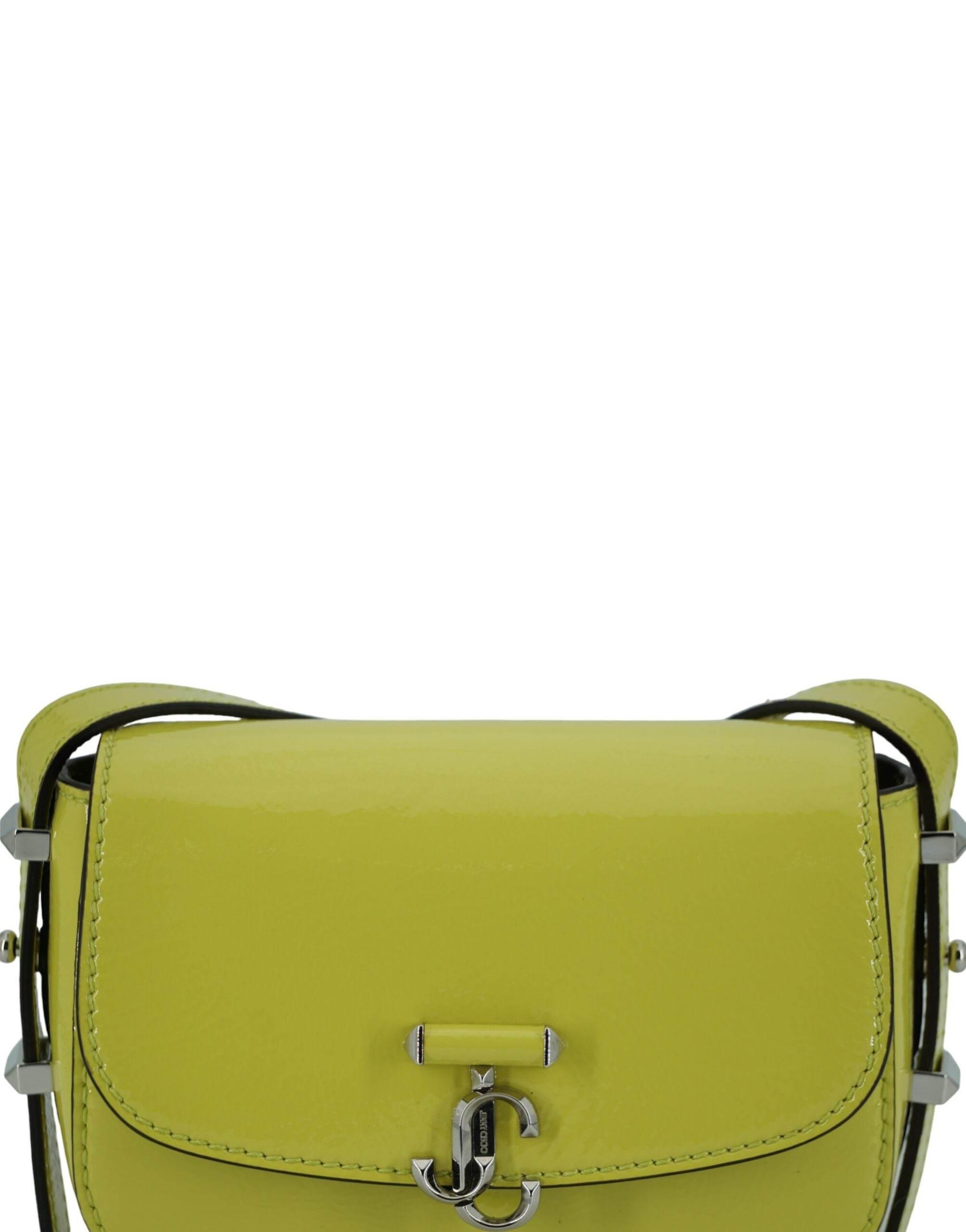 Jimmy Choo Lime Yellow Leather Small Shoulder Bag - Hilstor
