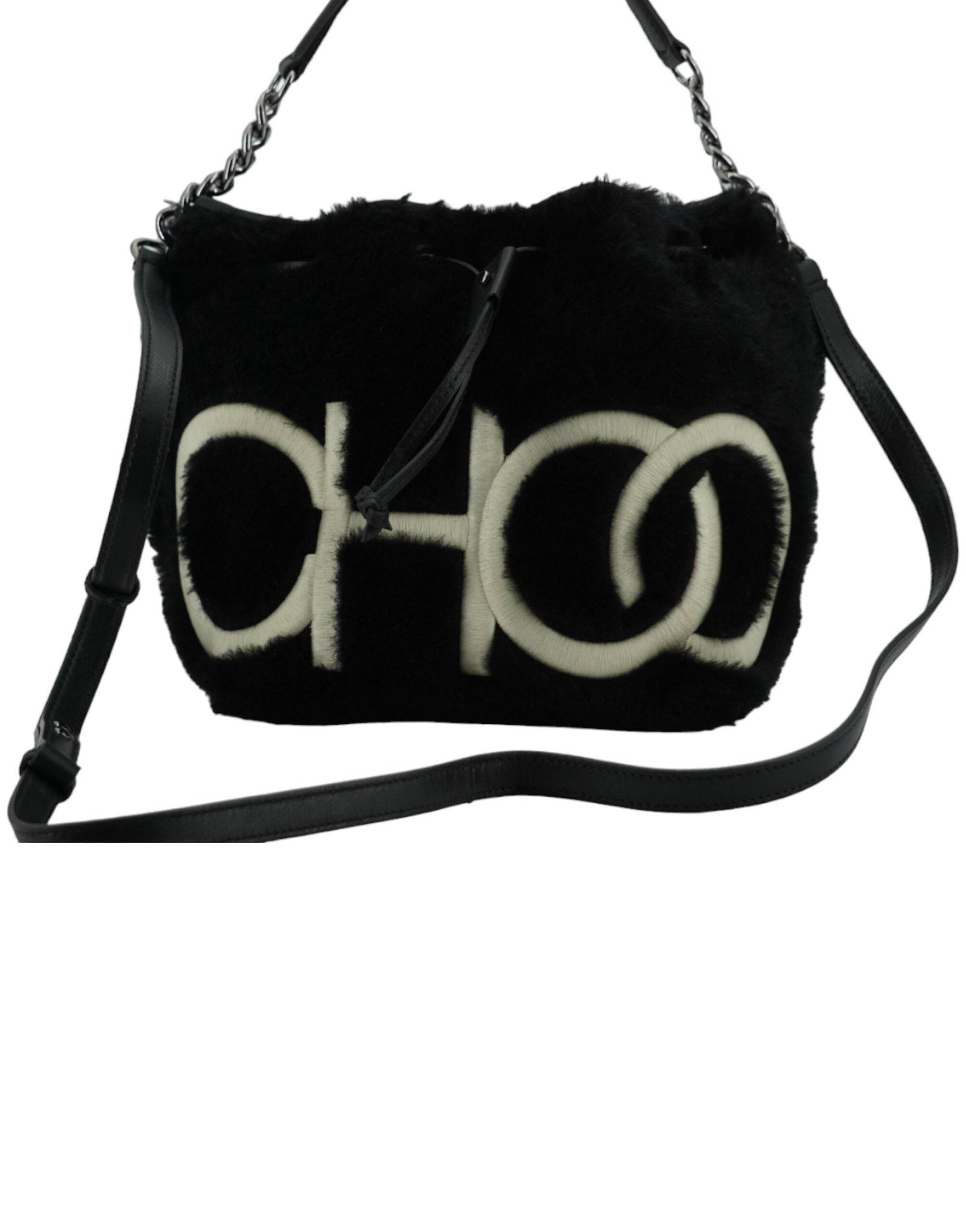 Jimmy Choo Black Leather Top Handle and Shoulder Bag - Hilstor