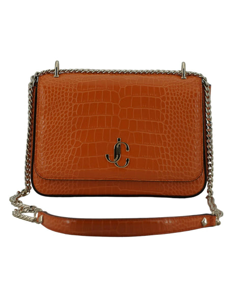 Jimmy Choo Amber Orange Leather Shoulder Bag - Hilstor