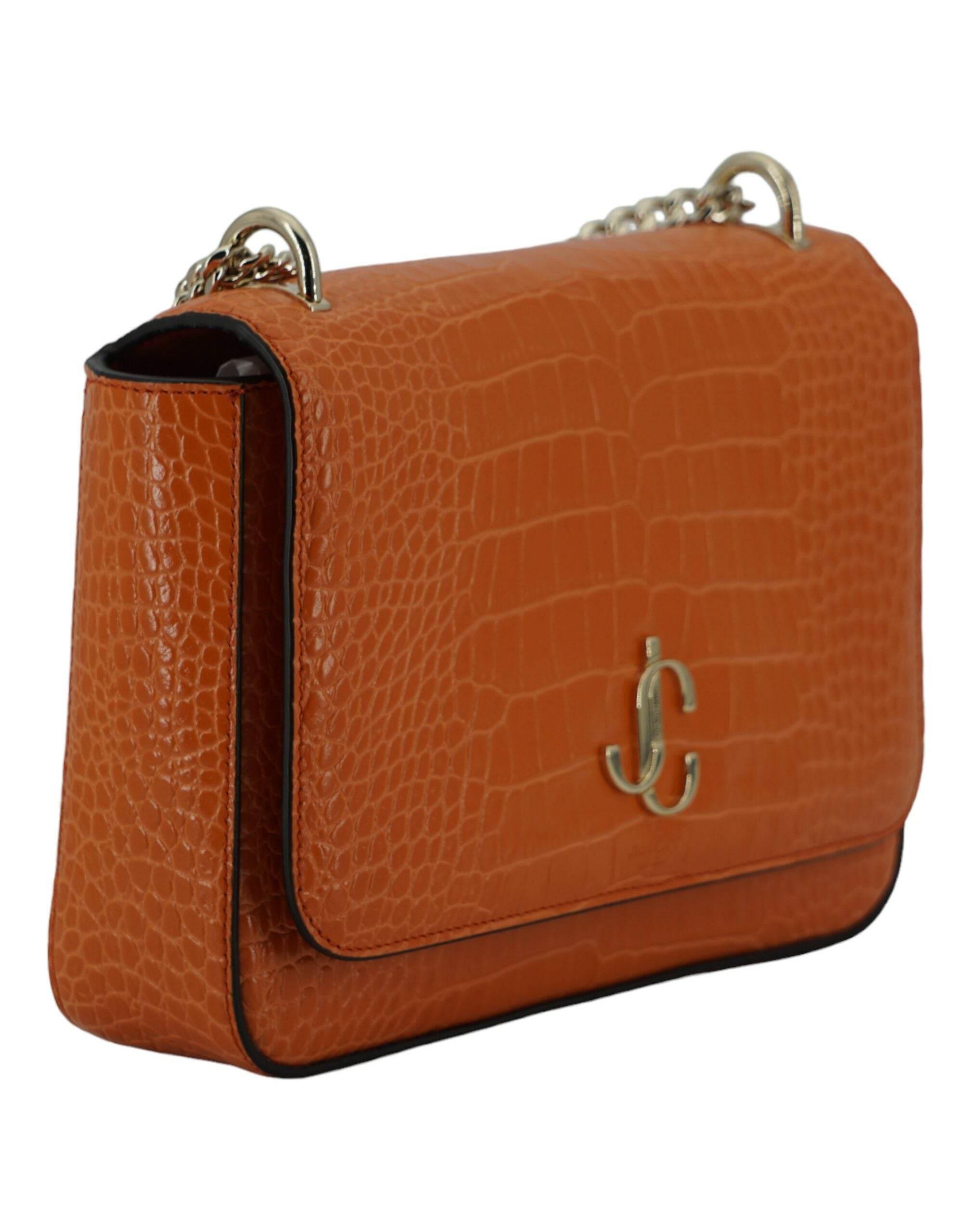 Jimmy Choo Amber Orange Leather Shoulder Bag - Hilstor