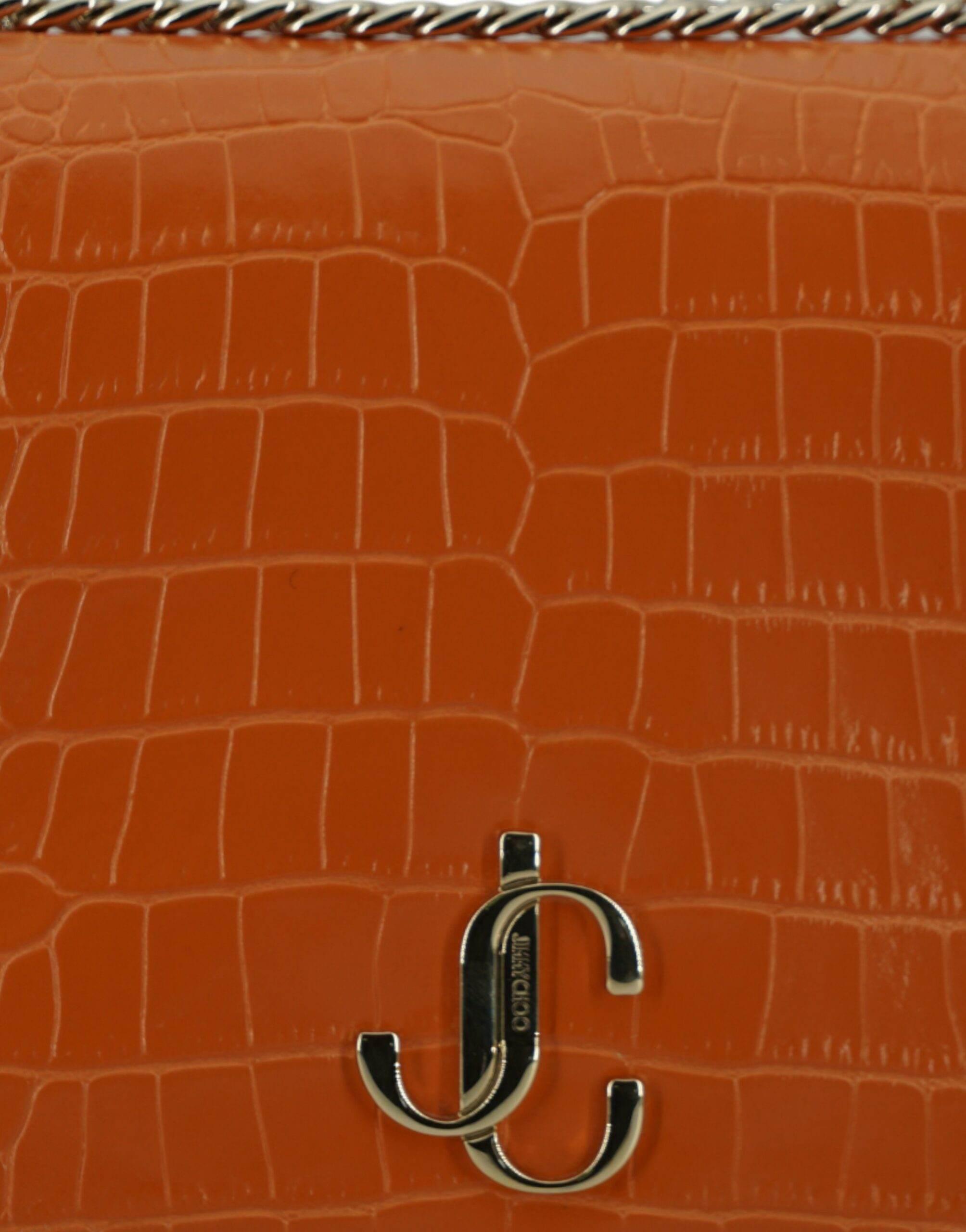 Jimmy Choo Amber Orange Leather Shoulder Bag - Hilstor